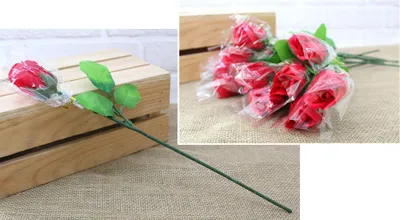 Zdjęcie produktu dla Róża walentynkowa w folii 40 cm - 12szt.     VMI-115