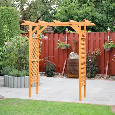 Produktbild von Pergola Bamberg ohne Pflanzkästen, LxBxH: 200 cm x 51 cm x 208 cm, Kiefer, honigbraun