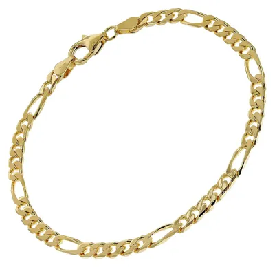 Produktbild von trendor Armband Silber 925 Goldplattiert Figaro Breite 4,3 mm 51398-19