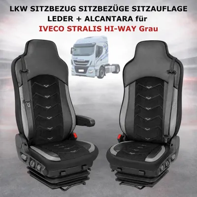 Produktbild von LKW SITZBEZUG SITZBEZÜGE SITZAUFLAGE LEDER + ALCANTARA IVECO STRALIS HI-WAY Grau