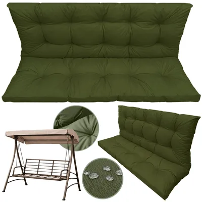Immagine prodotto di Cuscino da giardino per altalena o panchina, spesso 180x60x50, impermeabile, verde