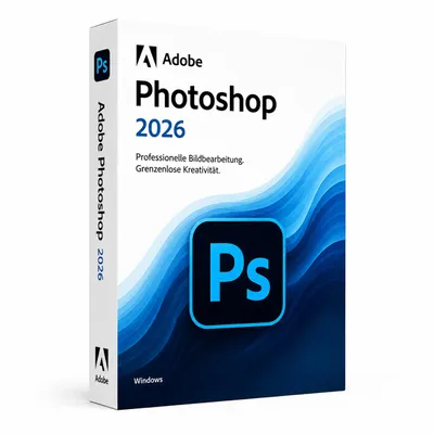 Produktbild von Adobe Photoshop 2026 / Vollversion / Windows / Kein Abo, KI-generiertes Bild
