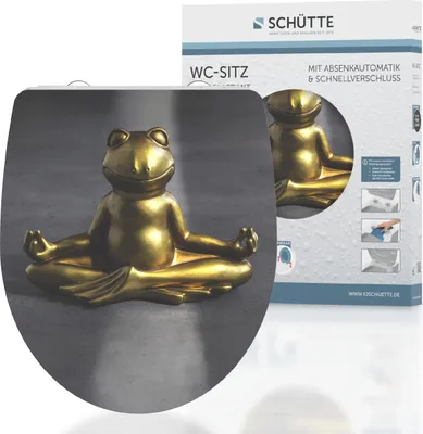 Obrázek produktu pro SCHÜTTE Duroplast HG WC sedátko RELAXING FROG, WC sedátko s měkkým zavíráním a rychloupínáním, WC sedátko