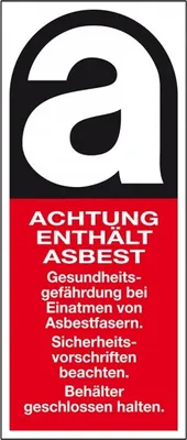 Produktbild von Dreifke® Aufkleber I Gefahrenkennzeichen Achtung enthält Asbest, Typ A, Folie...