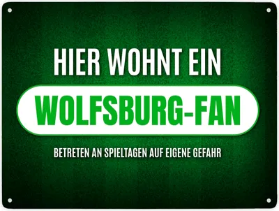 Produktbild von Hier wohnt ein Wolfsburg-Fan Metallschild XXL