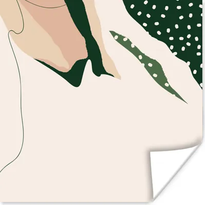 Produktbild von MuchoWow® Poster Blatt - Punkte - Grün - Abstrakt 100x100 cm - Babyzimmer