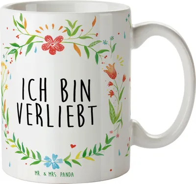Produktbild von Mr. & Mrs. Panda Teetasse Ich bin verliebt - Geschenk, Pott, Tasse, Kaffeebecher, Becher, mit Spruch