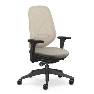 Produktbild von Sedus se:kit pro Bürostuhl mit Synchronmechanik, individueller Gewichtseinstellung, Lordosenstütze und membranbespannter Rückenlehne in beige/creme
