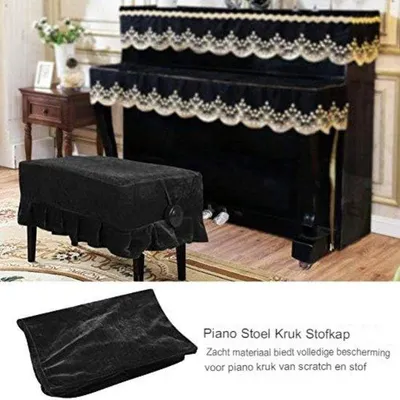 Immagine prodotto di Sgabello per pianoforte - altezza della seduta regolabile, nero