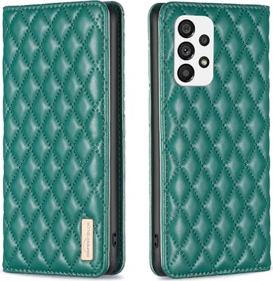 Produktbild von Galaxy A73 5G Hülle, Elegant Bookstyle Flip Leder Kartenfächer Schutzhülle mit Ständer für Samsung Galaxy A73 5G Grün