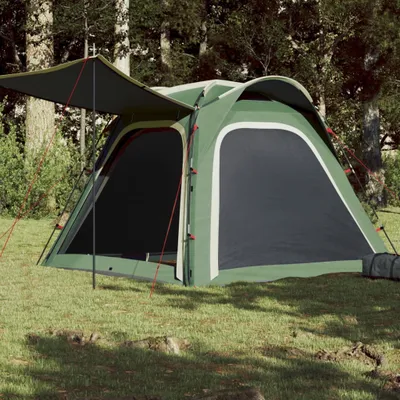 Produktbild von Design Campingzelt 4 Personen Grün 240x221x160 cm 185T Taft, Campingzelte 2024 Neu