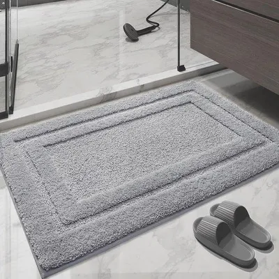 Productafbeelding van Badmat 40 x 60 cm - Antislip, wasbaar, microvezel, lichtgrijs