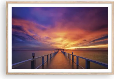 Produktbild von Gerahmtes Poster - Rahmen in heller Eiche - Himmel die Farben Pier - 91,5x61 cm - Wand Bild - Wanddeko - Wandbilder - Wandposter - Bilderrahmen - Bilder - Kunstdruck - Wandbild - P2NAA91x61-4202