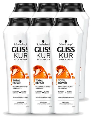 Productafbeelding van 6 x Schwarzkopf Gliss Kur Oil Nutritive Shampoo - 250 ml - Voordeelverpakking - 6 stuks