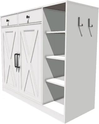 Produktbild von Schuhschrank Schuhkommode weiß Aufbewahrung Flur Standregal 100x40x88 cm