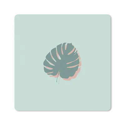 Produktbild von MuchoWow® Mauspad Mousepad Sommer - Monstera - Blau 20x20 cm - Mousepads - Maus Mat - Pad - Mausunterlage - Desk Mat - Bureauartikeln
