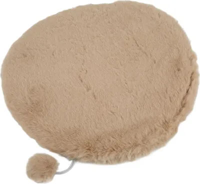 Immagine prodotto di Materassino rotondo per animali domestici, letto caldo e confortevole con pallina per interni ed esterni, diametro 45 cm, grigio latte