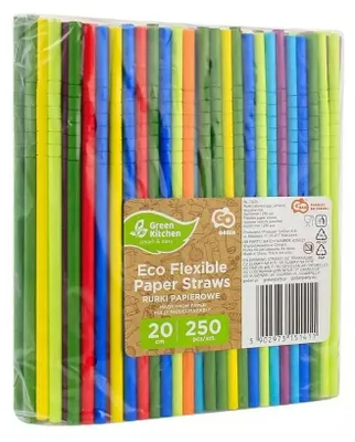 Image de 250 pailles en papier souples et colorées