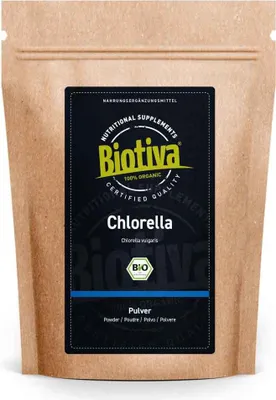 Produktbild von Biotiva Chlorella Pulver 100g aus biologischem Anbau