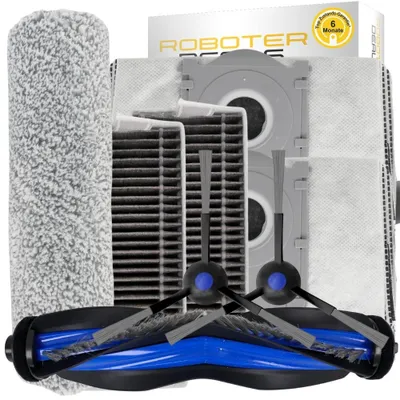 Immagine prodotto di Kit di accessori e pezzi di ricambio per aspirapolvere robot Ecovacs Deebot X8 OMNI e X8 Pro OMNI (2 sacchetti, 2 filtri, 2 spazzole laterali, 2 panni, 1 spazzola principale)