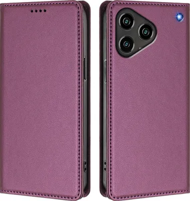 Produktbild von Handyhülle für ZTE Blade A76 4G, Kunstleder Klapphülle Stoßfeste Magnetische Hülle mit Ständer Lila