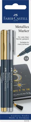 Produktbild von FABER-CASTELL Metallic Marker GOLD SILBER 2 Stück