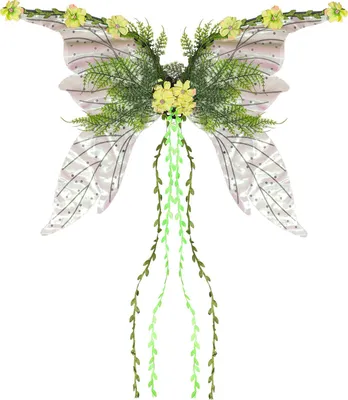 Produktbild von Schmetterlings-Feenflügel für Frauen und Mädchen, Waldelfenflügel mit künstlichen Blumen, Blättern und Ranken, funkelnde Engelsflügel für Halloween-Cosplay-Kostüm