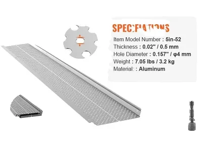 Zdjęcie produktu dla Osłona rynny, aluminiowa konstrukcja, pasuje do różnych typów rynien, 5 cali13 sztuk