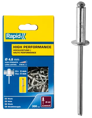 Produktbild von Rapid 5001436, Blindniete, Aluminium, Stahl, Edelstahl, For RP10 , RP40 Multi, RP60 Multi, RP100 Multi, RP150 Multi, 1,2 cm, 4,8 mm