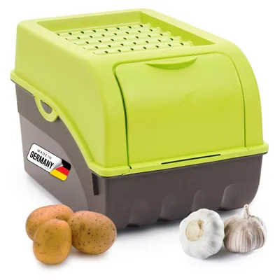 Produktbild von Novaliv 1x Mittel 5L Kartoffelbox grün Kartoffelkorb Gemüsebox vegetable basket onion potato storage