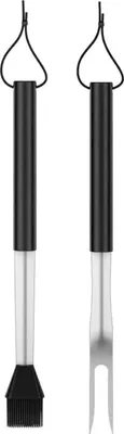 Produktbild von Grillmeister BBQ Set 2-teilig mit Edelstahl-Grillgabel und Silikonpinsel 41 cm