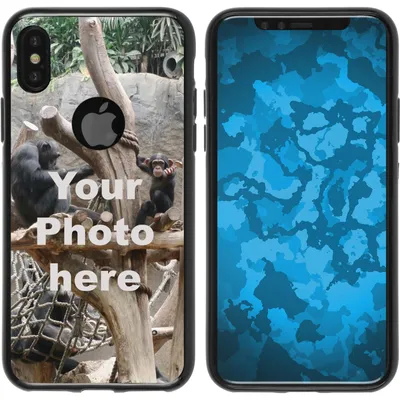 Produktbild von PhoneNatic Case kompatibel mit iPhone X / XS Personalisierte Handyhülle  schwarz zum selbst gestalten mit eigenem Foto