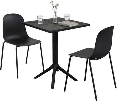 Obrázok produktu pre Sada záhradného nábytku Nerra pozostávajúca z 2 stoličiek | Farba: čierna | Rozmery: 166x60x85 cm