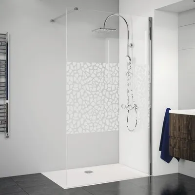 Produktbild von Raumdusche Breuer Panorama 1200x2000 cm Dekorglas Terrazzo chrom 3338005043040
