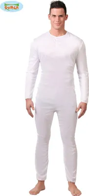 Produktbild von Sportlicher Weiße Karneval Anzug Ganzkörper Sportoutfit Kostüm Party, Größe: 52 - 54 (L) Farbe: Weiß