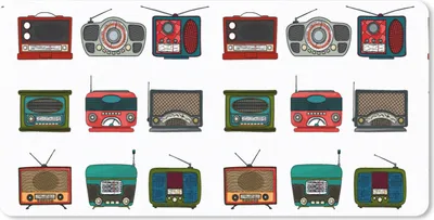 Produktbild von MuchoWow® Mauspad Mousepad Retro - Radio - Design 60x30 cm - Mousepads - Maus Mat - Pad - Mausunterlage - Nachhaltig