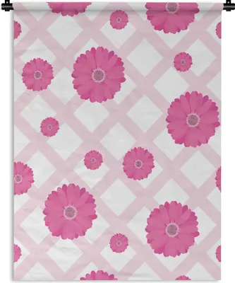 Produktbild von MuchoWow® Wandteppich Wandbehang Blumen - Muster - Pastell 90x120 cm Tapisserie Dekoration Wandtuch - Wanddeko