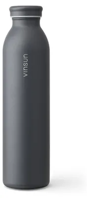 Produktbild von Trinkflasche Edelstahl 600ml Thermoflasche isoliert Sport Flasche grau Vinsun