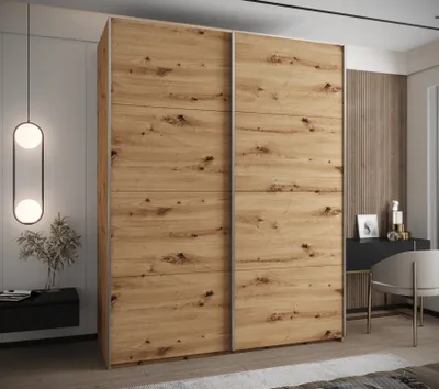 Obrázek produktu pro Dvoudveřová skříň SAMARA 1 - 200 cm, dub artisan / stříbrná
