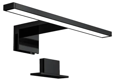 Image de B.K.Licht lampe miroir LED, lampe armoire, applique salle de bain, lumière blanche neutre 4000 Kelvin, 5W, 650lm, IP44, largeur 300mm, noire