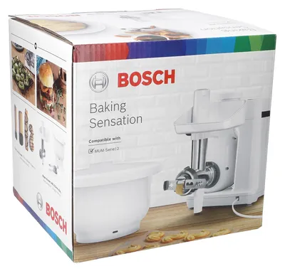 Produktbild von Fleischwolf mit Spritzgebäckvorsatz Schüssel BOSCH MUZS2BS 17005531 für Küchenmaschine