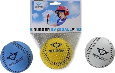 Zdjęcie produktu dla Angel Sports 080050, Piłka baseballowa, Niebieski, Biały, Żółty, Monochromatyczny, Guma, Dziecko, 1 szt.