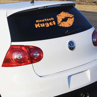 Produktbild von Aufkleber - Autoaufkleber "Knutschkugel" 60cm x 25cm orange - Tuning Carystyling Heckscheibe Auto