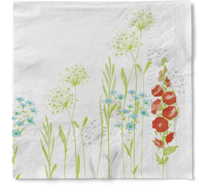 Produktbild von Tissue Serviette Milli, 3-lagig, 40 x 40 cm, 100 Stück - Mank - Floral Blumen