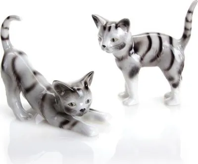Obrázok produktu pre Porcelánová figúrka mačky, ručne vyrobená – Wagner & Apel, 20 cm