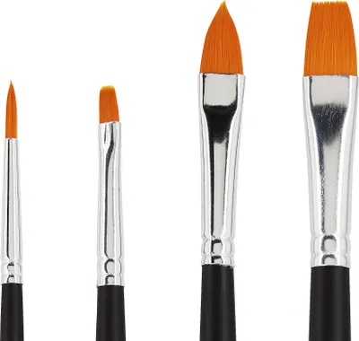 Produktbild von VBS Acryl Pinsel Set 4 Stück für Malerei 4er Pack Pinselset Künstlerbedarf