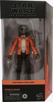 A Star Wars Black Series Ponda Baba action figure in its packaging.