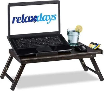 Produktbild von Bamboo-Leggingschreibtisch, in Höhe verstellbar, mit Schublade, 24 x 60 x 35 cm, Holz, braun