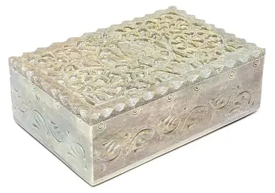 Produktbild von Tarot- oder Schmuckkästchen aus Lotus-Speckstein – 15 x 10 cm