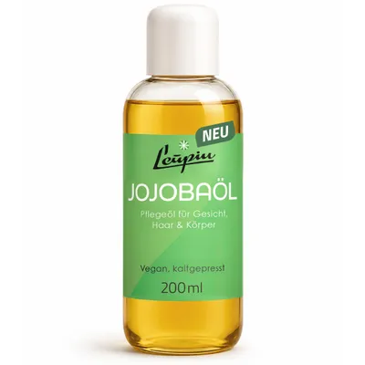 Produktbild von LEUPIN Jojobaöl - 200 ml - Kaltgepresstes, veganes Jojoba-Öl in Apothekenqualität